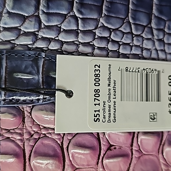 Brahmin DREAMER OMBRE MELBOURNE Leather CAROLINE Satchel Crossbody Purple New‎ - Picture 12 of 13